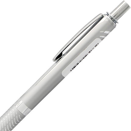 Pentel EnerGel Alloy Retractable Premium Liquid Gel Pen, (0.7mm) Silver Barrel, Black Ink, Pack of 2