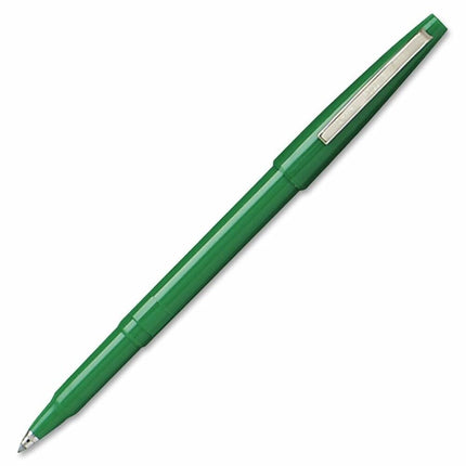 Pentel R100D Rolling Writer Stick Roller Ball Pen, 8mm, Green Barrel/Ink (Pack of 12)