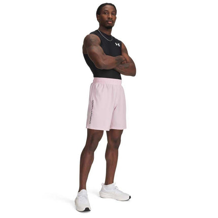 Under Armour Men's Woven Wordmark Shorts, (647) Prime Pink / / Black, X-Large Tall