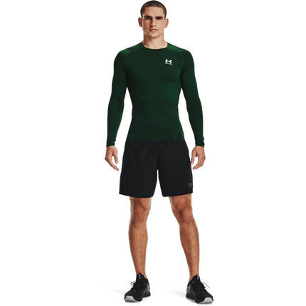Under Armour Men's Armour HeatGear Compression Long-Sleeve T-Shirt, Forest Green (301)/White, 3X-Large