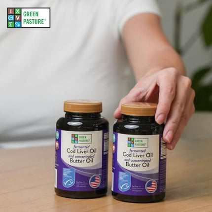Green Pasture Blue Ice Royal Butter/Fermented Cod Liver Oil Blend - 120 Capsules