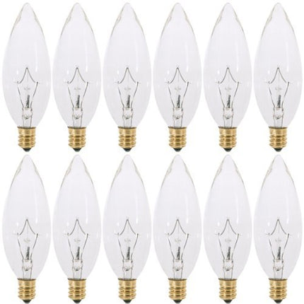 (Pack of 12) 25 Watt Frosted Candelabra Base (E12)