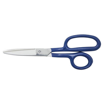 Klein Tools G718LRCB Scissors, Made in USA, Heavy Duty Carpet Shear with Large Ring, Curved Handles and Blunt Tips for Trimming Carpet Pile, 9-Inch