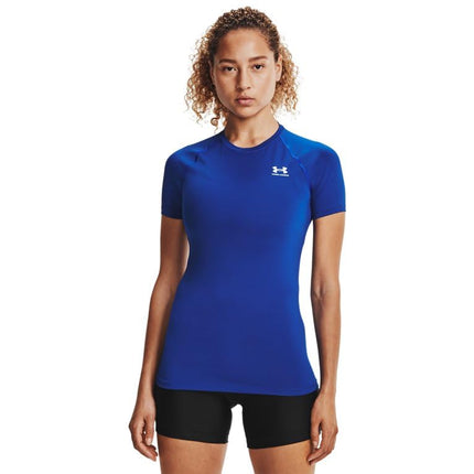 Under Armour Women's HeatGear Compression Short-Sleeve T-Shirt, Royal (400)/White, XXL