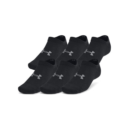 Under Armour UA Essential No Show 6pk, Black/Black