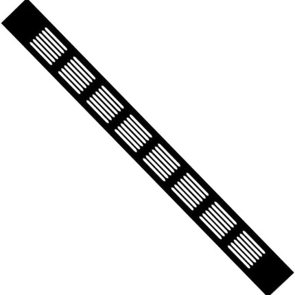 2 Pcs Black Air Vent Grille Cover 600mm x 80mm Aluminum Alloy Kitchen Air Vent Cover Cupboard Vents 24 x 3 Inch Fridge Vent Louvred Wall Vent Grille Ventilation Cover