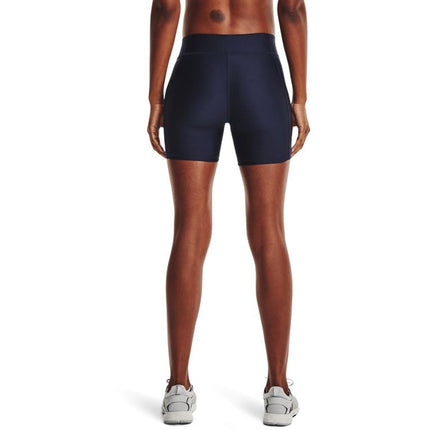 Under Armour Mallas cortas HeatGear Armour Mid Rise Middy para mujer, Midnight Navy (410)/White, XL