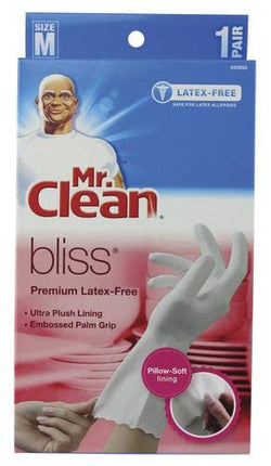Guantes sin látex premium Mr. Clean Bliss, talla mediana (paquete de 2 pares)