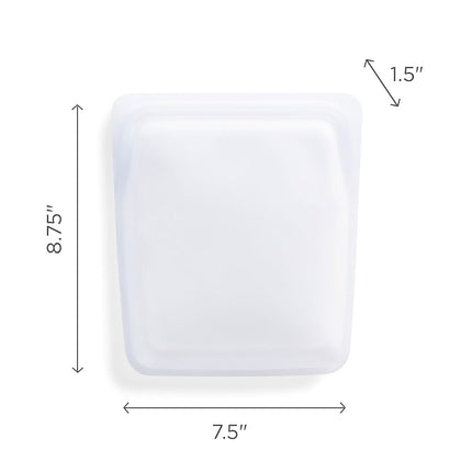 Stasher Silicone Reusable Storage Bag, Quart (Clear), Food Meal Prep Storage Container, Lunch, Travel, Makeup, Gym Bag, Freezer, Oven, Microwave, Dishwasher Safe, Leakproof