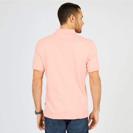 Nautica Men's Big and Tall Classic Fit Short Sleeve Solid Soft Cotton Polo Shirt, Coral Sands, 1X