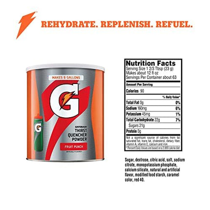 Bote de Polvo Gatorade Sabor Fruit Punch, 51 onzas (Paquete de 3)