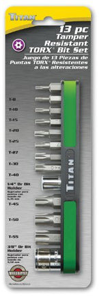 Titan 16113 13-Piece Tamper Resistant Star Bit Set