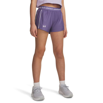 Under Armour Girls UA Play Up Shorts Purple/White 9-10 Years
