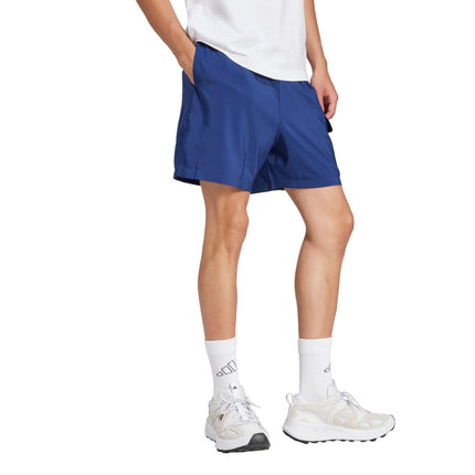 adidas Men's Essentials Small Logo Cargo Chelsea Shorts, Dark Blue/White, XX-Large