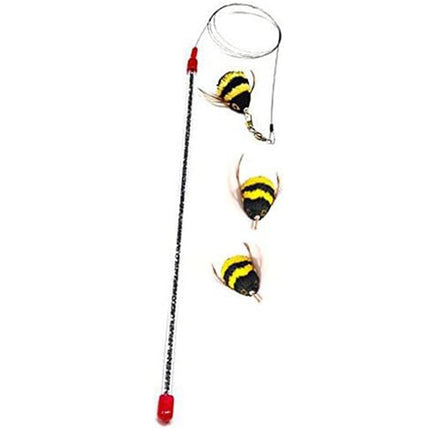 Go Cat Da Bee Teaser Wand And TWO Extra Bee Attachments From The Maker Of Da Bird and Cat Catcher - Value Pack