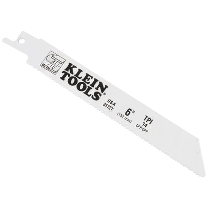 Klein Tools 31727 Reciprocating Saw Blades, 14 TPI, 6-Inch, 5-Pack, Made in USA