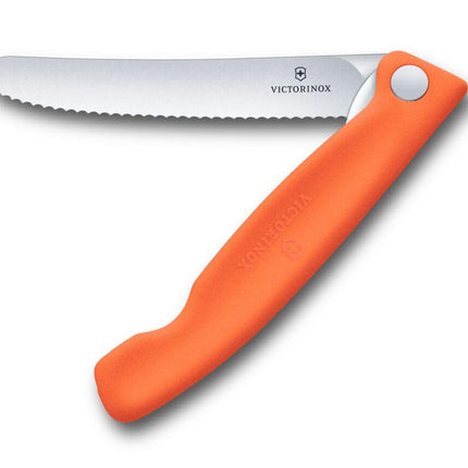 Victorinox Swiss Classic Folding Picnic Knife, Wavy Edge 11cm - New Orange