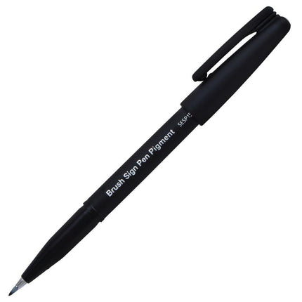 Pentel Arts Sign Pen Brush, Gray Pigment Ink, 1 Pack