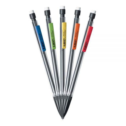 Crayons de papier mécaniques BIC Xtra Smooth avec gommes, Pointe moyenne (0,7 mm), Paquet de 12, 2 crayons parfaits pour les examens normalisés avec une écriture foncée qui s'efface proprement