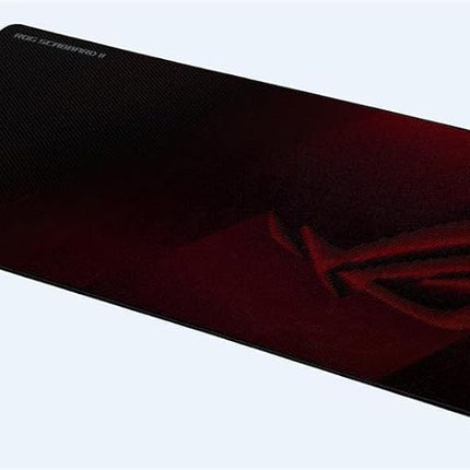 ASUS ROG Scabbard II extended gaming mouse pad, 900x400 mm, (protective nano coating for a water-, oil-and dust-repellant surface, with anti-fray, flat-stitched edges and a non-slip rubber base) Black