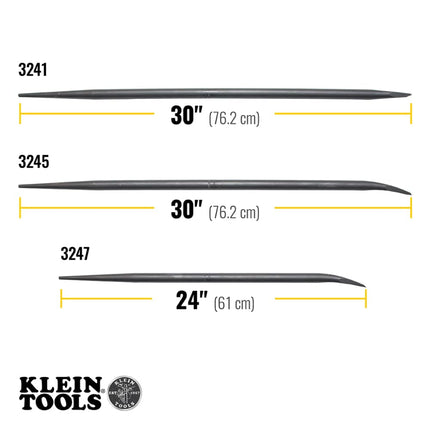 Klein Tools 3241 Round 7/8-Inch x 30-Inch Straight-End Connecting Bar, Made in USA, Sleever Bar for Aligning, Prying and Chiseling