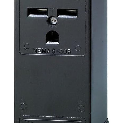 Leviton 5376 30 Amp, 250 Volt, Surface Mounting Receptacle, Straight Blade, Industrial Grade, Grounding (Black)