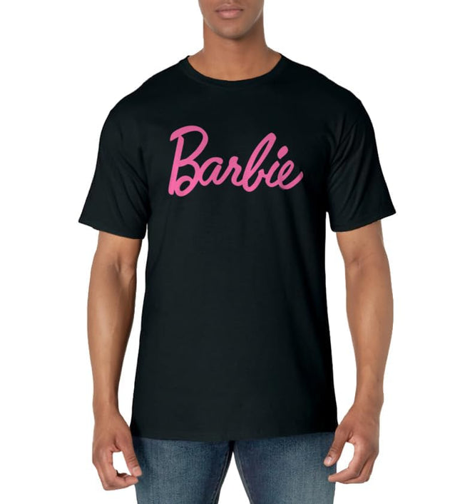 Camiseta Barbie Classic Pink Logo, Negro/Rosa, M