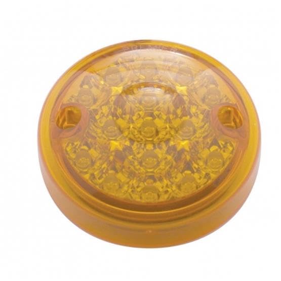 (2) Amber 3" Round 15 LED Surface Mount Park Turn 