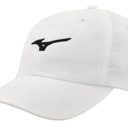 Mizuno Tour Adjustable Lightweight Hat, White-Blac