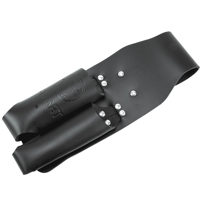 Klein Tools Lineman's Pouch, Leather Tool Holder for Pliers and Folding Rule with Tunnel Connection 5118RT