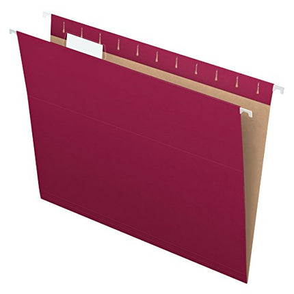 Pendaflex PFX81613 Recycled Hanging Folders, Letter Size, Burgundy, 1/5 Cut, 25/BX (81613)