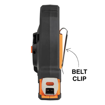 Klein Tools 94100CR Closed Reel Long Tape Measure, 100-Foot Nylon Coated Blade, with Belt Clip and Lanyard Hole