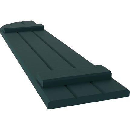 Ekena Millwork ARW101BQ311X33FGH Americraft Three 2 Exterior Real Wood Joined Board-n-Batten Shutters w/Arch Top (Per Pair), 10 1/2"W x 33"H, Thermal Green