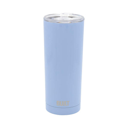 BUILT Double Walled Stainless Steel Tumbler Set with Replacement Lid, 2 Reusable Tritan Wire Straw Cleaning Brush in Gift Box, 1 Count (Pack of 1), Cerulean