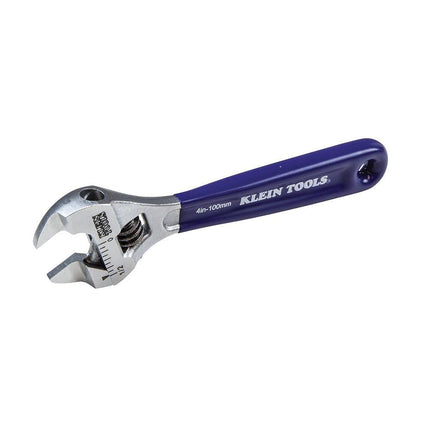Klein Tools D86932 Adjustable Wrench, Forged with Slimmer Jaw and a High Polish Chrome Finish, 4-inch