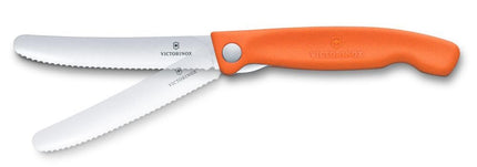 Victorinox Swiss Classic Folding Picnic Knife, Wavy Edge 11cm - New Orange