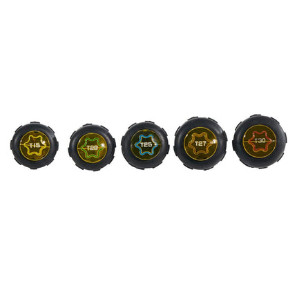 Klein Tools 19555 TORX Cushion Grip Screwdriver Set with T15, T20, T25, T27 and T30 Tip Sizes, 5-Piece, Black/Yellow