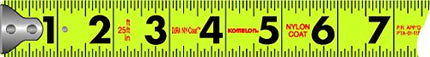 Komelon 412HV High-Visibility Professional Tape Measure, 12-Feet by 5/8-Inch, Chrome, Yellow, 12ft - Blade