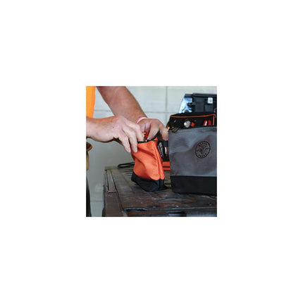 Klein Tools Utility Bag, Zipper Tool Bags in Orange/Black, Gray/Black, 12.5-Inch Canvas, 2-Pack Klein Tools 55470