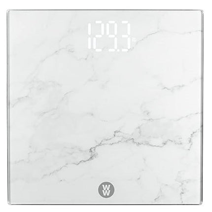 Weight Watchers Scales by Conair Scale for Body Weight, Digital Bathroom Scale in White Marble Finish