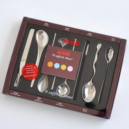 Officina Alessi Set of 8 Assorted Coffee Spoons, Silver