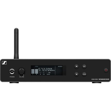 Sistema de monitoreo inalámbrico intraaural estéreo Sennheiser XSW IEM SET A: 476 a 500 MHz (509146) Paquete con bolsa de transporte Auray para sistema inalámbrico