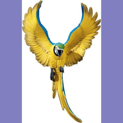 Design Toscano Flapping Macaw Bird Tropical Decor Wall Sculpture, 40.5 cm, Polyresin, Full Colour
