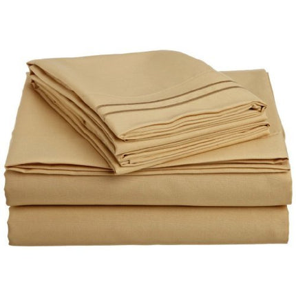 Elegant Comfort 1500 Thread Count Egyptian Quality 4-Piece Bed Sheet Sets, Deep Pockets - Luxurious Wrinkle Free & Fade Resistant, King, Gold
