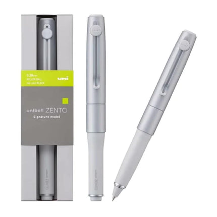 ZENTO Signature Model Silver Ballpoint Pen 0.38mm Ink Color Black UBZH38.26 With Original Stylus Ballpoint Touch Pen