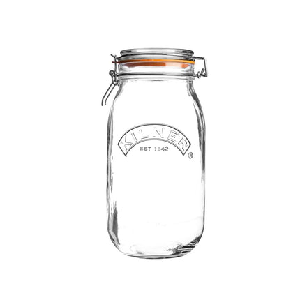 Kilner Clip-Top Storage Jar, 2 Litre, Airtight, Glass, for Fruit, Vegetables, Coffee, Tea, Flour