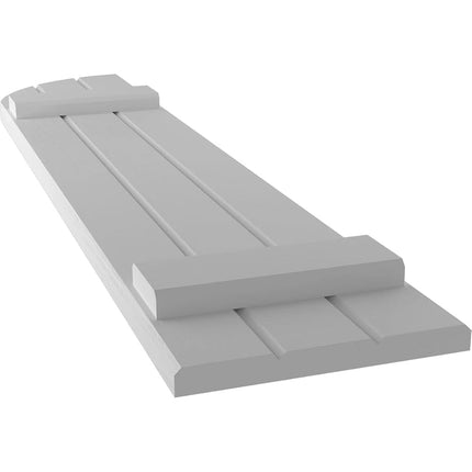 Ekena Millwork ARW101BQ311X56PRH Americraft Three 2 Exterior Real Wood Joined Board-n-Batten Shutters w/Arch Top (Per Pair), 10 1/2"W x 56"H, Primed