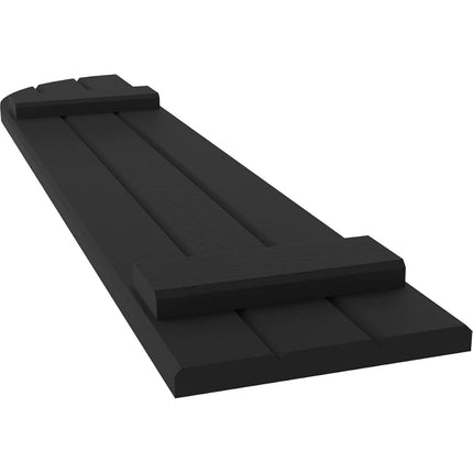 Ekena Millwork ARW101BQ311X31BLH Americraft Three 2 Exterior Real Wood Joined Board-n-Batten Shutters w/Arch Top (Per Pair), 10 1/2"W x 31"H, Black