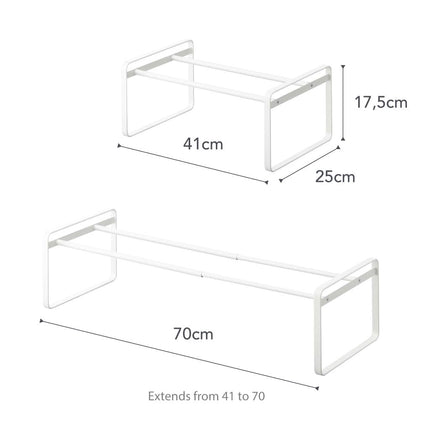 Yamazaki Home Adjustable Shoe Rack-Spacesaving Storage Solution, One Size, White