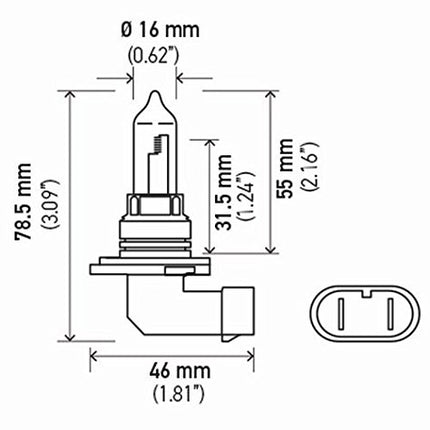 HELLA 9005LL Long Life Bulb, 12V, 65W